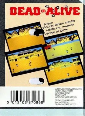 Dead Or Alive (1987)(Alternative Software) box cover back